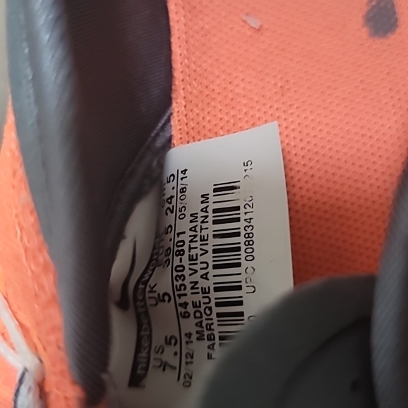 NIKE FREE 1.0 CROSS BIONIC RUNNING WOMEN'S ORANGE SHOES SIZE 7.5 - Picture 8 of 11